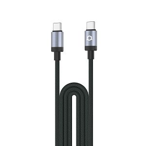 Kabel Adda Collins USB-205-GM, Type-C na Type-C, 60W, pleteni, 1.2 m, gun metal