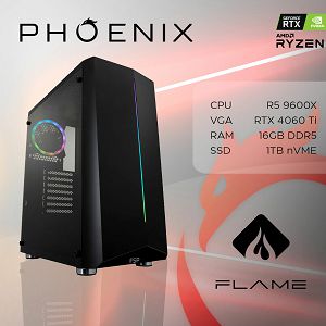 Računalo Phoenix FLAME Y-605 AMD Ryzen 5 9600X/16GB DDR5/NVME SSD 1TB/550W 80+/RTX 4060TI 8GB