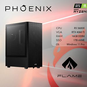 Računalo Phoenix FLAME Y-616 AMD Ryzen 5 5600X/16GB DDR4/NVME SSD 1TB/600W 80+/RTX 4060TI 8GB/Windows 11 PRO
