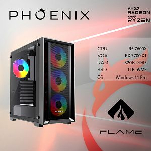 Računalo Phoenix FLAME Y-617 AMD Ryzen 5 7600X/32GB DDR5/NVME SSD 1TB/700W 80+/RX 7700XT 12GB/Windows 11 PRO
