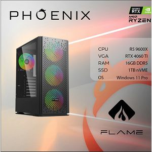 Računalo Phoenix FLAME Y-624 AMD Ryzen 5 9600X/16GB DDR5/NVME SSD 1TB/550W 80+/RTX 4060TI 8GB/Windows 11 PRO