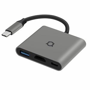 Hub USB-C Adda Collins HUB-001-GM, 3 portni, USB3.0, Type C PD 100W, HDMI 4k 30HZ, gun metal