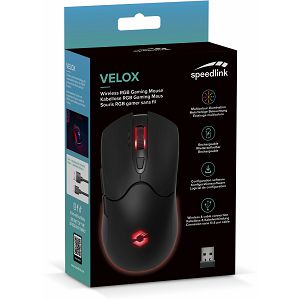 Miš SPEEDLINK Velox, RGB, bežični, Bluetooth, 4800 DPI, punjivi, crni