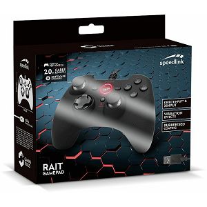 Gamepad SPEEDLINK Rait, PC/PS3/Switch/OLED, žični, crni