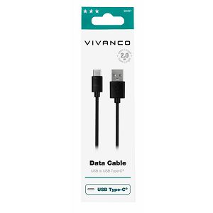 Kabel VIVANCO 60407, Type-C, 2m, crni