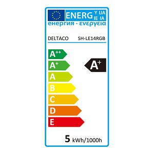 Pametna žarulja DELTACO, E14, LED, candle, 5W, 2700K-6500K, prigušivanje, bijelo svjetlo i boja, WiFi