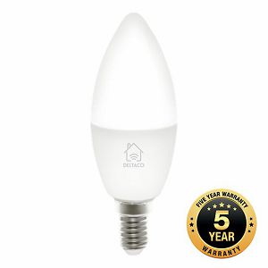 Pametna žarulja DELTACO, E14, LED, candle, 5W, 2700K-6500K, prigušivanje, bijelo svjetlo, WiFi