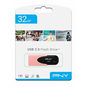 USB stick PNY Attaché 4 Pastel, 32GB, USB2.0, rozi