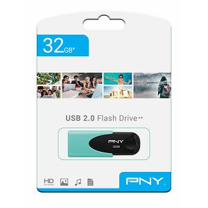 USB stick PNY Attaché 4 Pastel, 32GB, USB2.0, tirkizni