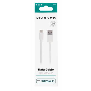 Kabel VIVANCO 38757, Type-C, 2m, bijeli