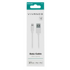 Kabel VIVANCO 36299, Lightning, 1.2m, bijeli