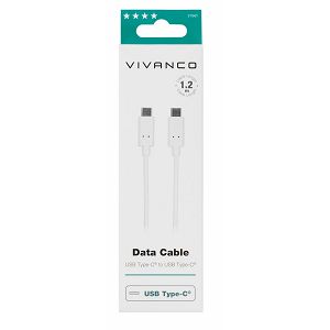 Kabel VIVANCO 37561, Type-C, 1.2m (type-C na type-C), bijeli