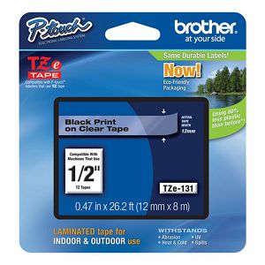 Vrpca Brother p-touch TZE131 12mm black/transparent