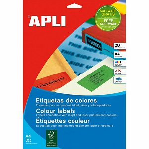 Naljepnica Apli 105x37mm žuta 20L 01595