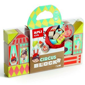 Drvene kocke Apli cirkus 16 kom + torbica 15268 AK_IGR