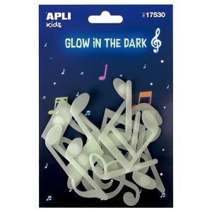Naljepnice Apli stikers glazbene note svjetleće u mraku 12/1 17530