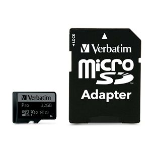 Memorijska kartica Verbatim #47041 micro SDHC 32GB Pro U3, V30, Class10 + Adapter