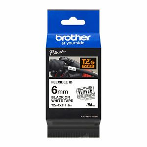 Vrpca Brother p-touch TZEFX211 6mm black/white