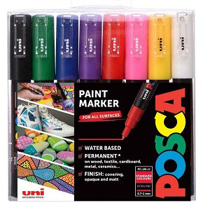 Uni pak marker Posca pc-1m osnovne boje 8/1 UNI_KOM