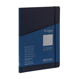 Notes Fabriano Ecoqua plus šiven s platnenim rubom A5 90g 80L na točkice blue 19121004