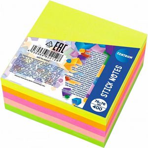 Blok samoljepljivi Centrum 76x76mm 5 neon boja 400L 82212