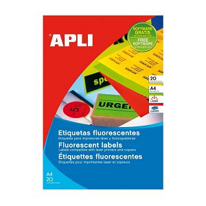 Naljepnica Apli 210x297mm fluorescentna narančasta 20L 2879