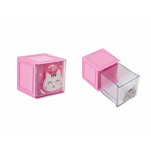 Organizator stolni iTotal kockasti Cat siva 9x9x9,5cm XL2963