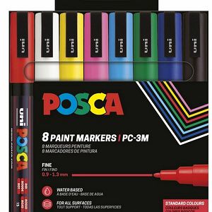 Uni pak marker Posca pc-3m sortirane boje 8/1 plastic free pakiranje 