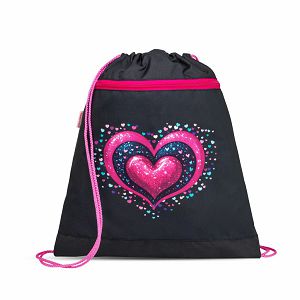 Vrećica za papuče Belmil dark pinky rozo srce 336-91/325