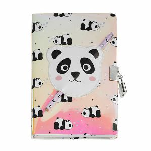 Dnevnik Miquelrius s ključem Back2Fun holographic Panda MR7584