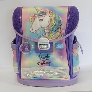 Oštećena torba školska Belmil classy unicorn rainbow color 403-13/AG/14
