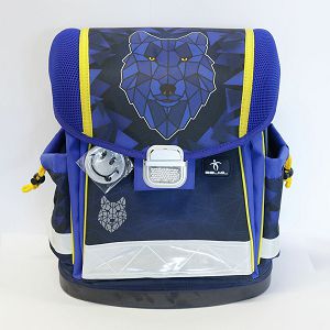 Oštećena torba školska Belmil classy wolf mosaic blue 403-13/AG/55 AK_BEL
