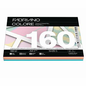 Papir Fabriano Colore A4/160g miješani pastel 100L 19100815