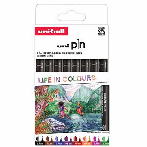 Marker Uni PIN05-200 set 8P Life in colours