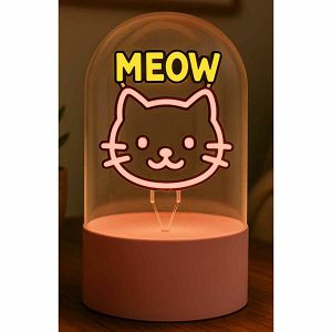 Lampa staklena kupola iTotal NEON-efekt LED rotirajuća Meow XL3261