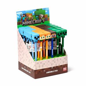 Kemijska olovka Puckator piši briši s Minecraft Chibi silikonskim ukrasom sortirano 36/1 PEN276