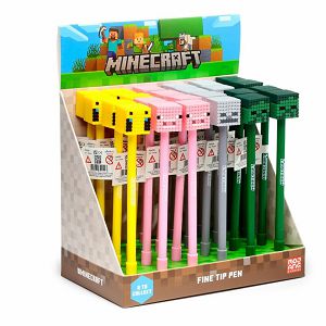 Kemijska olovka Puckator Minecraft s gumenim ukrasom (Pig/Bee/Zombie/Skeleton) sortirano 24/1 PEN254