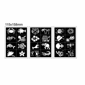 Posca šablone (goodies/ dodaci) 3 lista x 6 šablona