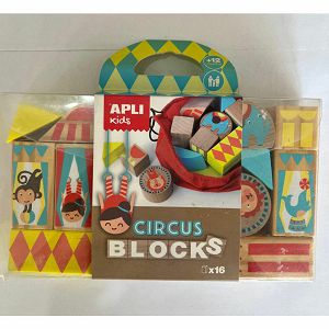 Outlet artikl - B grade Drvene kocke Apli cirkus 16 kom + torbica 15268