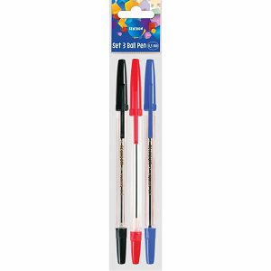 Set kemijskih olovaka Centrum Pioneer (crvena, plava, crna) 0,5mm 3 komada blister 3/1 82633