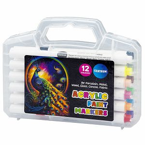 Markeri akrilni Centrum 12 boja 1-3mm u PVC kutiji 12/1 89783
