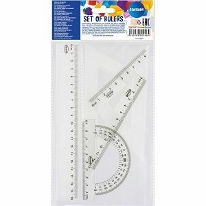 Set za geometriju (ravnalo 20cm, 2 kom trokuta, kutomjer) blister 4/1 80946