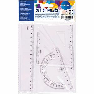 Set za geometriju (ravnalo 15cm, 2 kom trokuta, kutomjer) blister 4/1 80949
