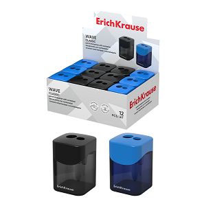 Šiljilo ErichKrause pvc dvostruko s posudicom Wave Classic sortirano 12/1