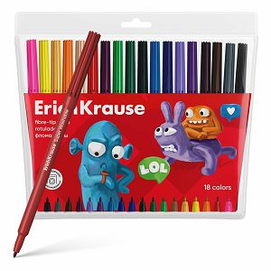 Flomasteri ErichKrause Jolly Friends Super Washable 18 boja 18/1 