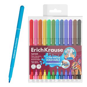 Flomasteri ErichKrause Safari Ultra Washable 12 boja 12/1 