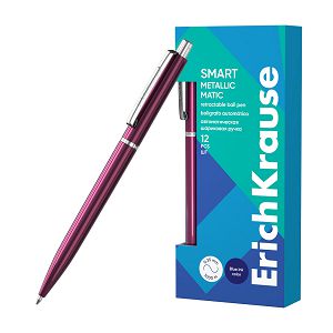Kemijska olovka ErichKrause Smart Matic Metallic (0.7) plavi ispis sortirano 12/1