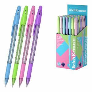 Kemijska olovka ErichKrause Stick&Grip Spring R-301 (0.7) plavi ispis sortirano 50/1