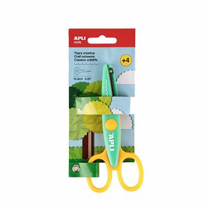 Škare Apli cik-cak nazubljene žuto zelene 13,5cm 19999