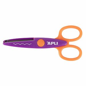 Škare Apli cik-cak vijugave ljubičasto narančaste 13,5cm 19998